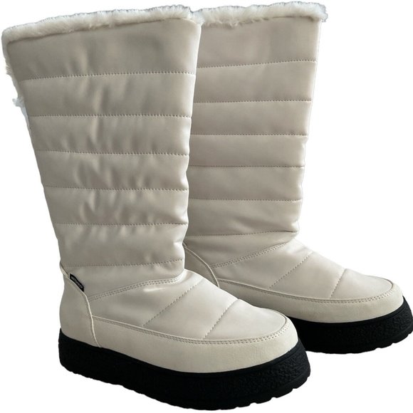 🌹Women’s Winter Size 7.5 Boots Adrienne Vittadini Polar Cold Weather Boots White - Picture 1 of 11